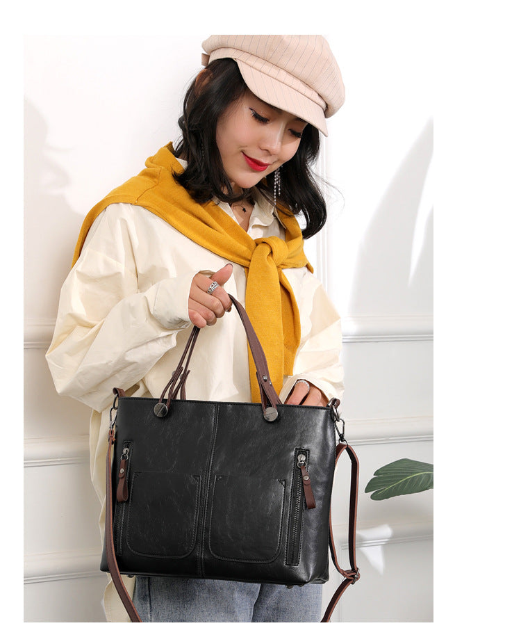 Retro Large-capacity Handbags Simple Crossbody Shoulder Bags For Women